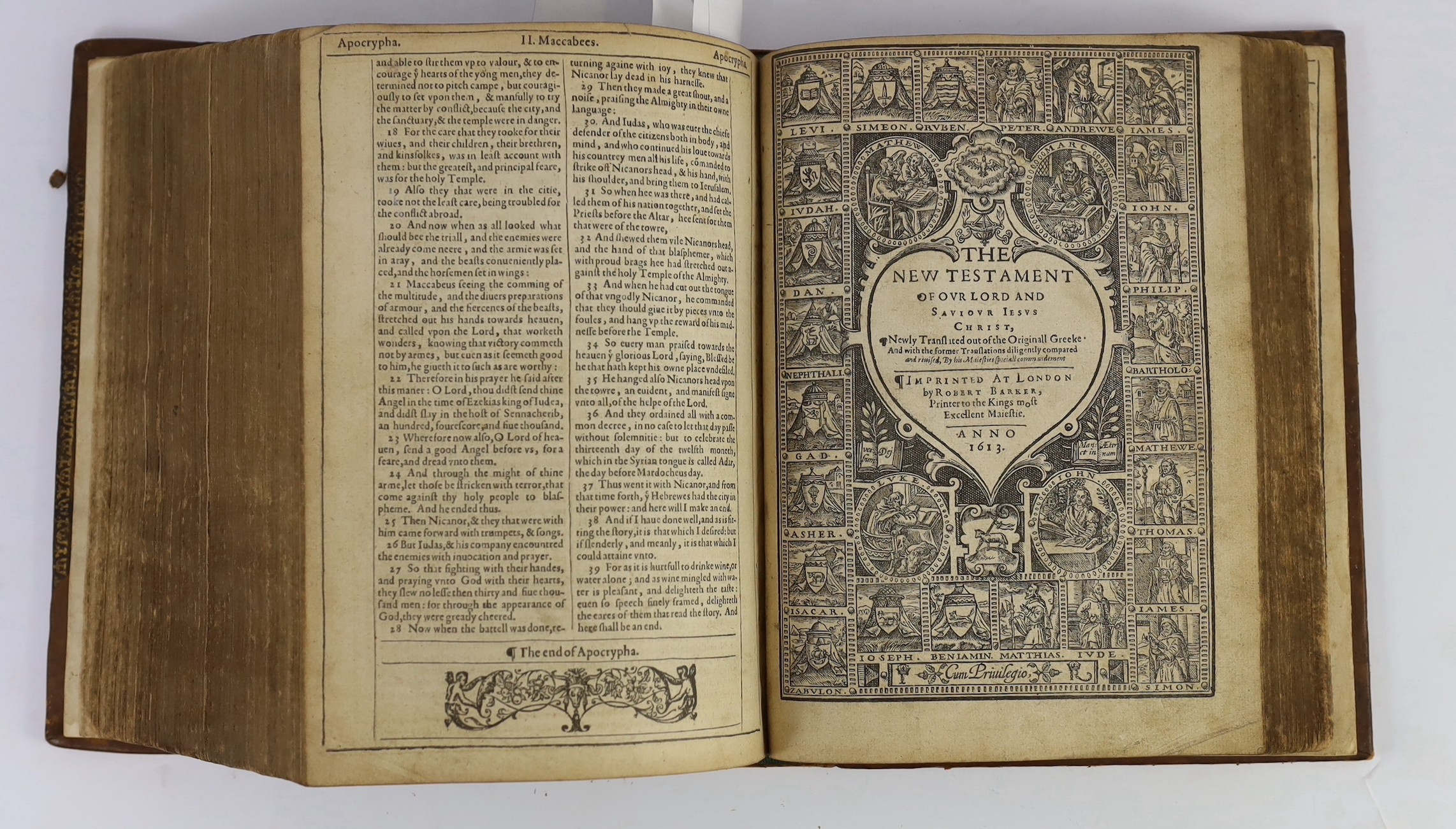 [BIBLE, Authorised Version, 1613] - The Holy Bible, containing the Old Testament and the New: Newly Translated out of the Original Tongues: And with the former Translations diligently comparted and reuised, By His Majest